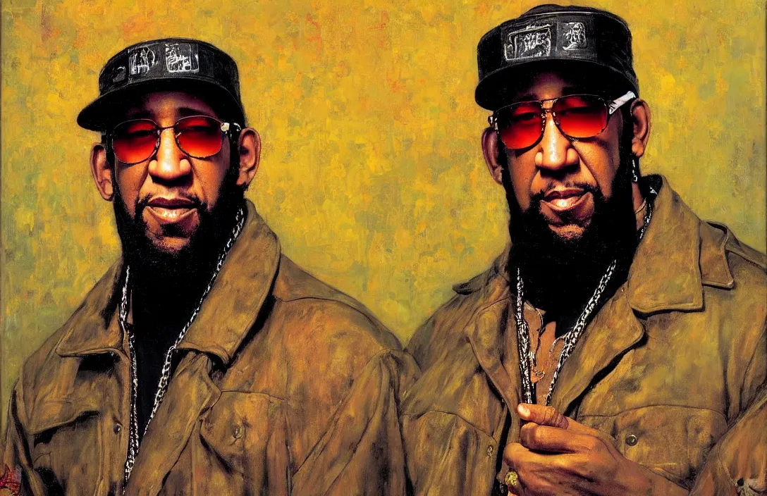 Prompt: portrait of dj kool herc!!!!!!!!!!!!!!!!!!!!!!!!!!!, detailed face, detailed painting, epic lighting, by ilya repin, phil hale and kent williams