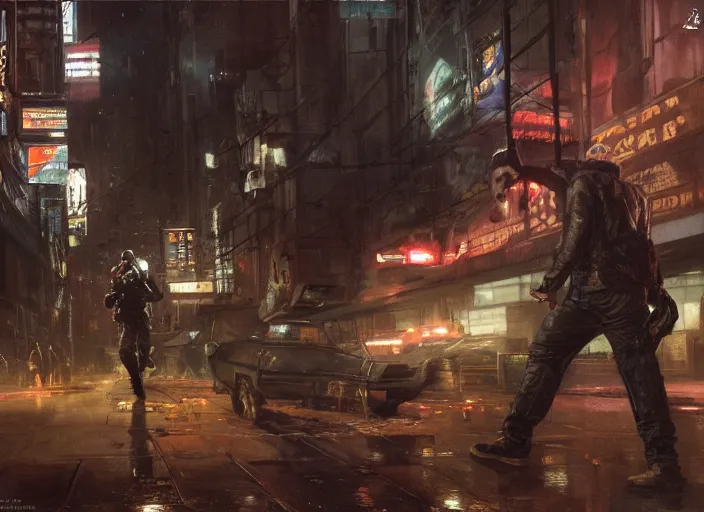Prompt: sam fisher evading mercs ( blade runner 2 0 4 9, dystopian, cyberpunk 2 0 7 7 character design ). orientalist portrait by john william waterhouse and james gurney and theodore ralli and nasreddine dinet, oil on canvas. cinematic, hyper realism, realistic proportions, dramatic lighting, high detail 4 k