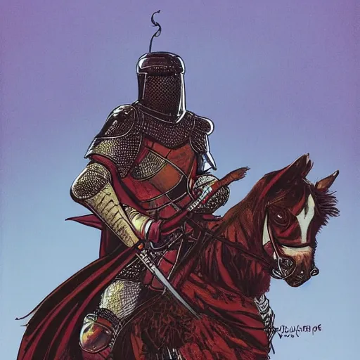 Image similar to a portrait of a DND knight in a scenic environment by Chaykin, Howard.