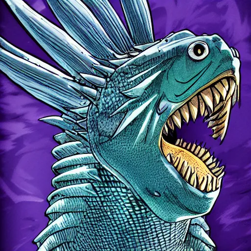 Prompt: a fish monster, yusuke murata style, detailed