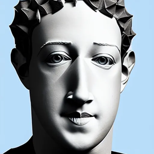 Image similar to Zuckerberg made out of origami, fine art