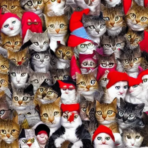 Prompt: cats wheres wally