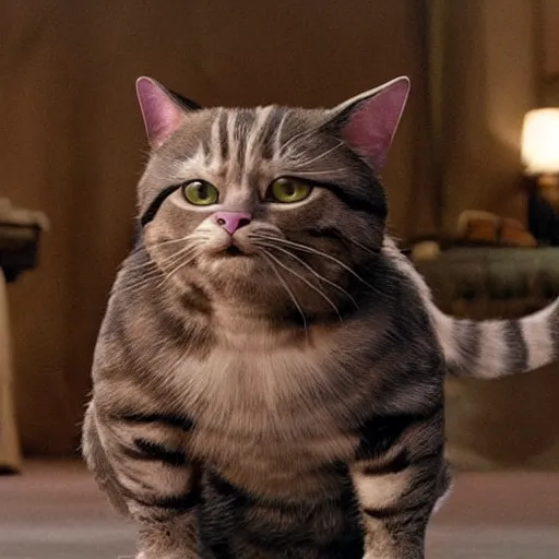 Image similar to movie still of danny devito as a cat in cats 2 0 1 9