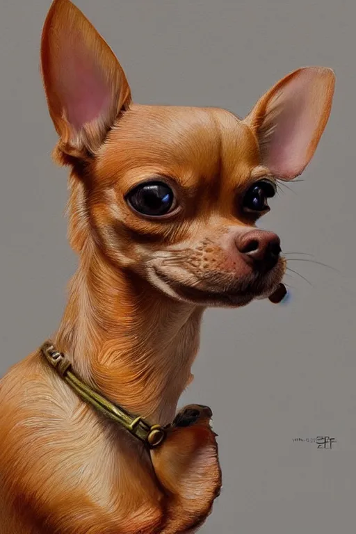 Image similar to ultra realistic illustration, portrait of a tan chihuahua bouquet, close up shot, fantasy, intricate, elegant, highly detailed, digital painting, artstation, concept art, smooth, sharp focus, illustration, surrealism