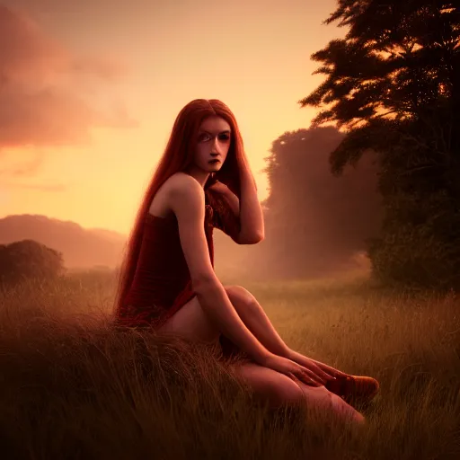 Image similar to photographic portrait of a stunningly beautiful renaissance emo female in soft dreamy light at sunset, contemporary fashion shoot, by edward robert hughes, annie leibovitz and steve mccurry, david lazar, jimmy nelsson, breathtaking, 8 k resolution, extremely detailed, beautiful, establishing shot, artistic, hyperrealistic, beautiful face, octane render