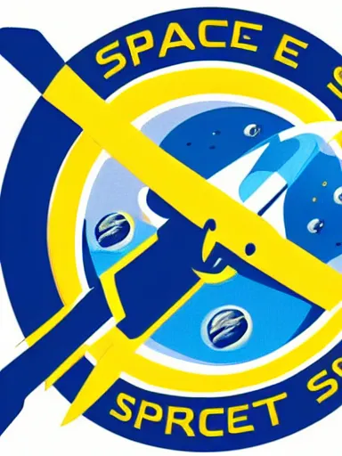 Prompt: vintage space station logo