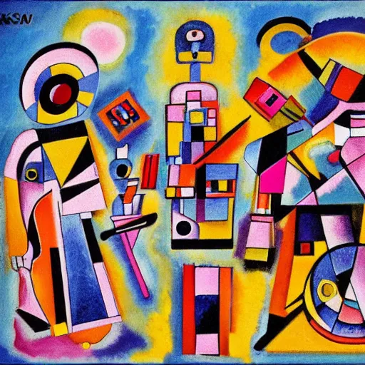 Image similar to warrior robots by Kandinsky