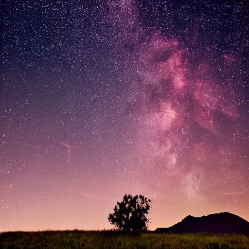 Image similar to HD Dslr professional photograph of landscape and a sky full of stars