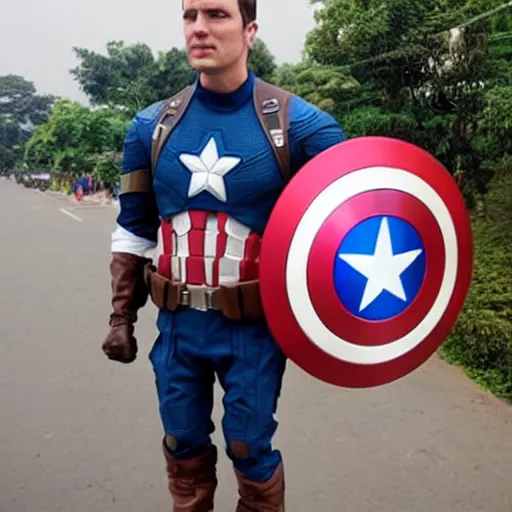 Image similar to photograph of Steve Roger’s Captain America in Dhaka