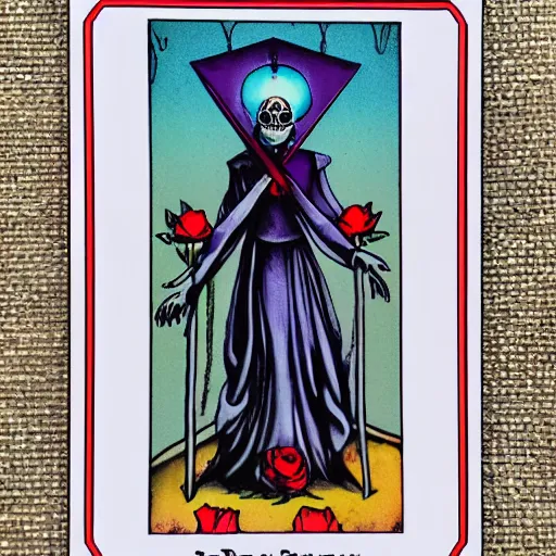 Image similar to the death tarot card, sacred rose