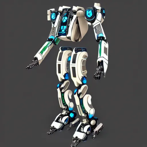 Prompt: art deco futuristic mech suit