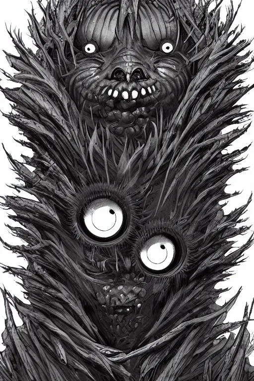 Image similar to a humanoid figure cirsium monster with large eyes, highly detailed, digital art, sharp focus, trending on art station, plant, anime art style