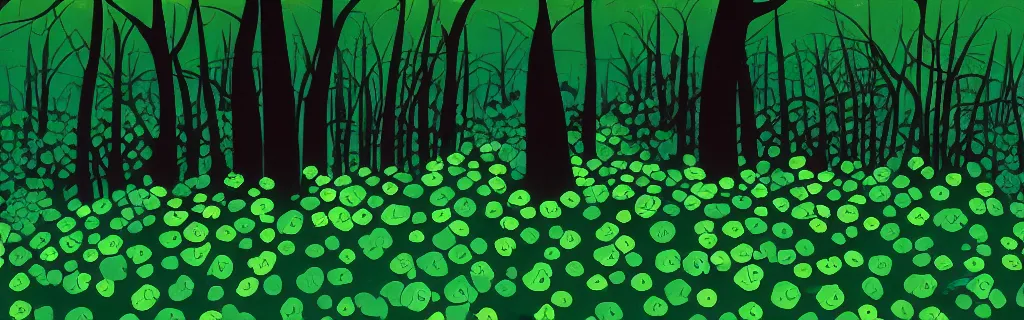 Image similar to forest with green roses, animated film, stylised, illustration, by eyvind earle, scott wills, genndy tartakovski