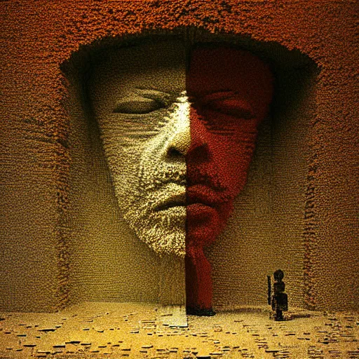 Prompt: lego beksinski