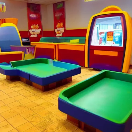 Prompt: mcdonalds play place empty