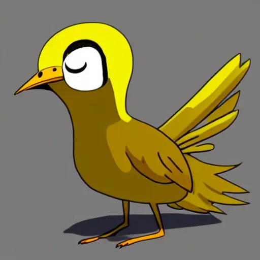 Image similar to yellow bird character from adventure time,