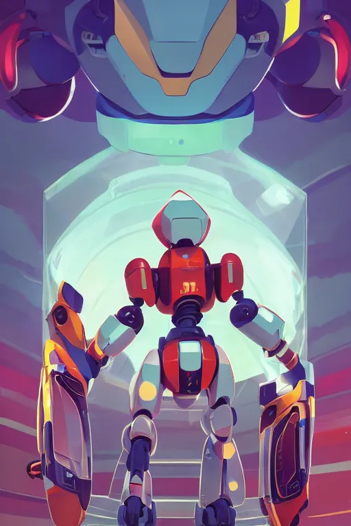 Image similar to metabots medabots medarotto medarot robot minimalist comics, behance hd by jesper ejsing, by rhads, makoto shinkai and lois van baarle, ilya kuvshinov, rossdraws global illumination ray tracing hdr radiating a glowing aura