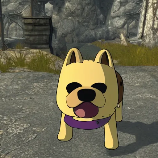 Image similar to Jake the Dog from Adventure Time in Skyrim