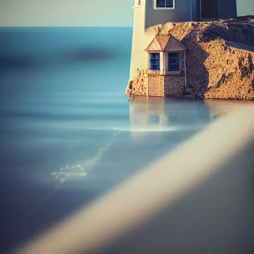 Image similar to , lonely lighthouse splash art, movie still, detailed face, photorealistic facial features, cinematic lighting, dramatic, octane render, long lens, shallow depth of field, bokeh, anamorphic lens flare, 8 k, hyper detailed, 3 5 mm film grain