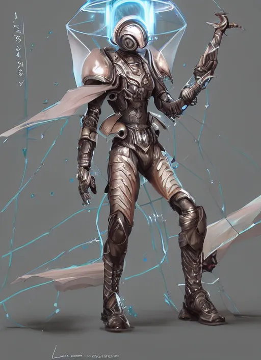 Image similar to of a full body, center frame hyper realistic digital art hero attack pose of a timepunk war cleric in a futuristic pearl armor, antenna tech helmet, dark gloomy environment. trending on artstation, art by lois van baarle by sung choi by john kirby artgerm style pascal blanche