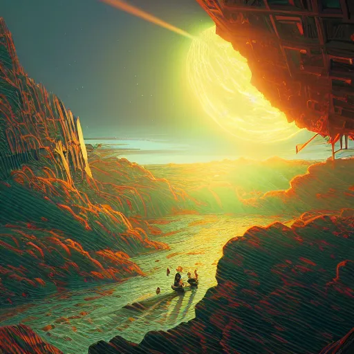 Image similar to the second coming of halley's comet by dan mumford, yusuke murata, makoto shinkai, ross tran, cosmic, heavenly, god rays, intricate detail, cinematic, 8 k, cel shaded, unreal engine, featured on artstation, pixiv