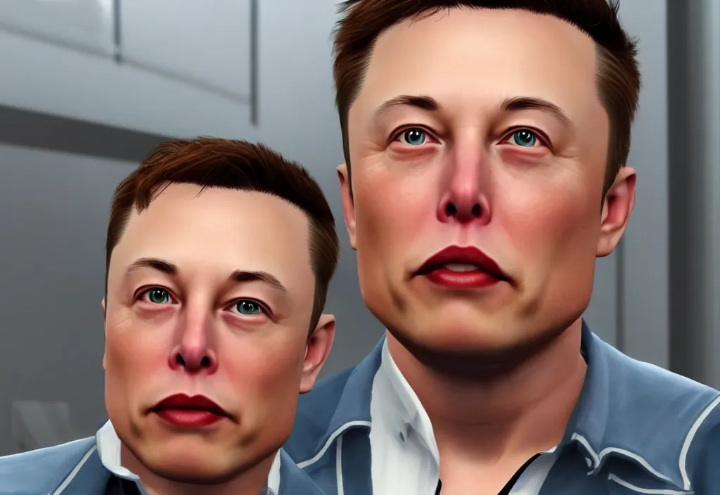 Image similar to a screenshot of elon musk in the video game in the sims. close up, 3 d rendering. unreal engine. amazing likeness. very detailed.