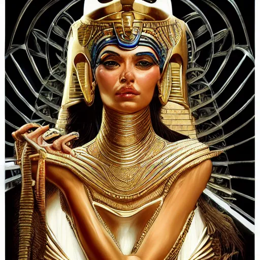 Prompt: Egyptian god Isis, hyperdetailed, artstation, cgsociety, fantasy, intricate, elegant, highly detailed, digital painting, artstation, concept art, smooth, sharp focus, illustration, art by artgerm and H R Giger and alphonse mucha