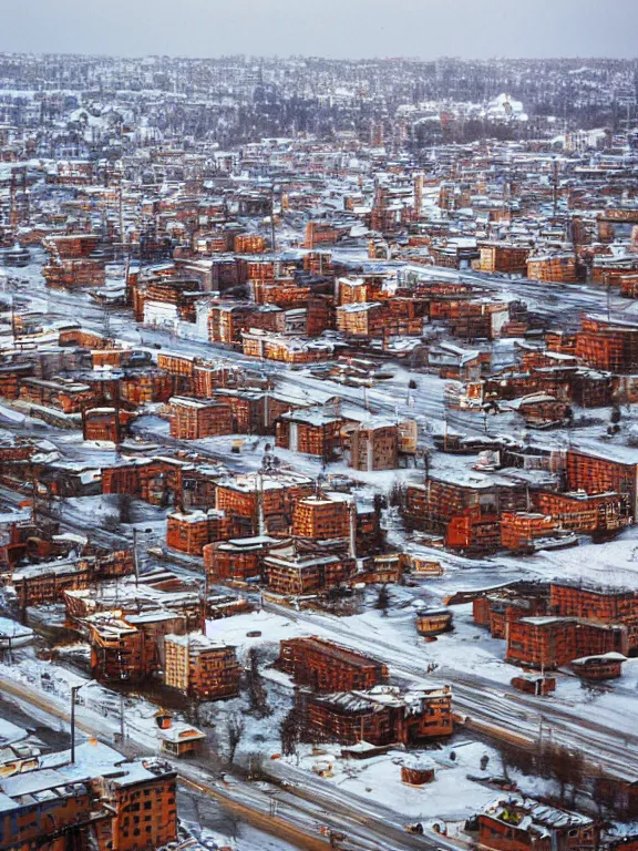 Image similar to low - cost soviet suburbs, photo, extreme wide shot