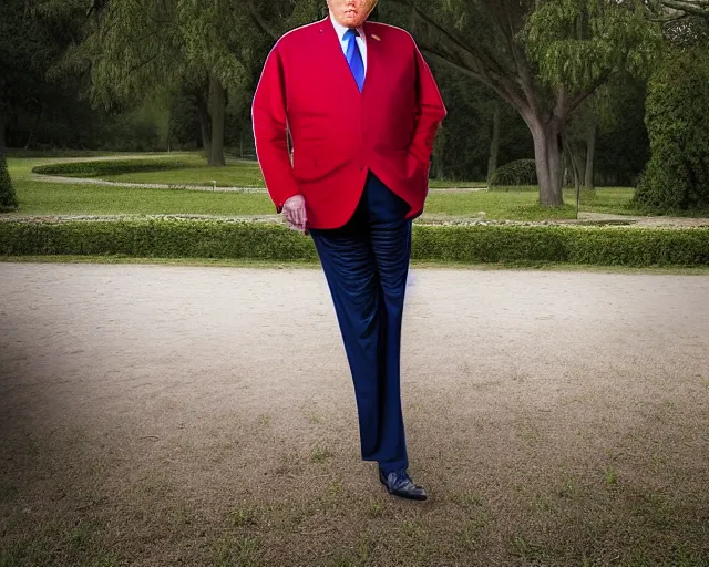 Image similar to award winning 5 5 mm portrait photo of trump as songok ssj 2, in a park by stefan kostic.