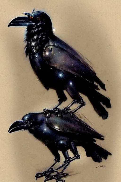 Image similar to (((((1950s robot raven . muted colors.))))) by Jean-Baptiste Monge !!!!!!!!!!!!!!!!!!!!!!!!!!!!!!