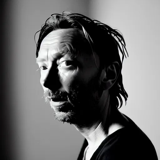 Prompt: Thom Yorke lost video, a photo by John E. Berninger, ultrafine detail, chiaroscuro, private press, associated press photo, angelic photograph, masterpiece