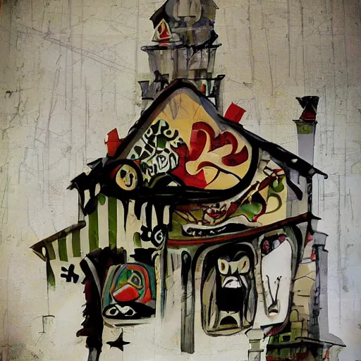 Image similar to transylvanian folk art, in the style of graffiti, made by jr