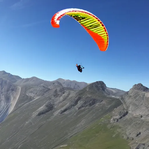 Prompt: Gordon Ramsay paragliding