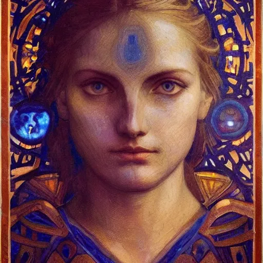 Image similar to Extreamly beautiful Eyes, Hypnotic Eyes, Emotional Eyes, by Annie Swynnerton and Nicholas Roerich and jean delville, glowing paper lanterns, strong dramatic cinematic lighting , ornate tiled architecture, lost civilizations, smooth, sharp focus, extremely detailed