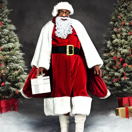 Prompt: giancarlo esposito as santa claus