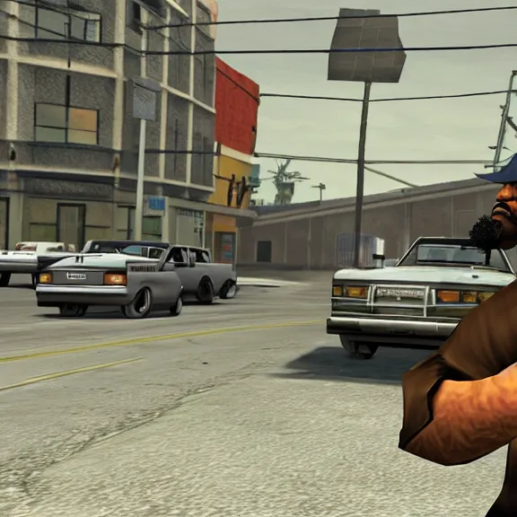 Prompt: screenshot of big smoke from gta san andreas for the ps 2