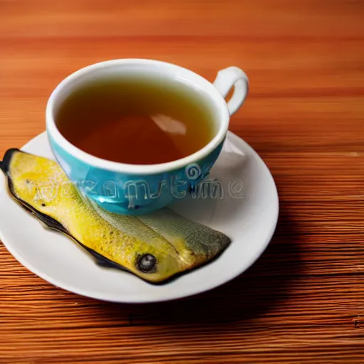 Prompt: a cup of fish tea, stock photo, food photography