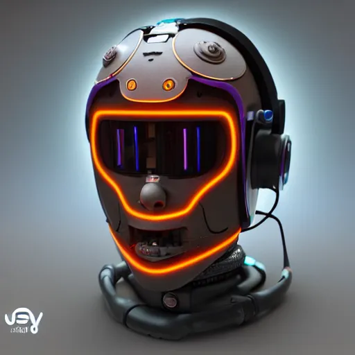 Image similar to a claymodel of a dieselpunk aztec futuristic robot head wearing an emotiv eeg - headset, 8 k, front shot, symetrical, flourescent colors, halluzinogenic, multicolored, insanely detailed, front shot, 3 d render, octane