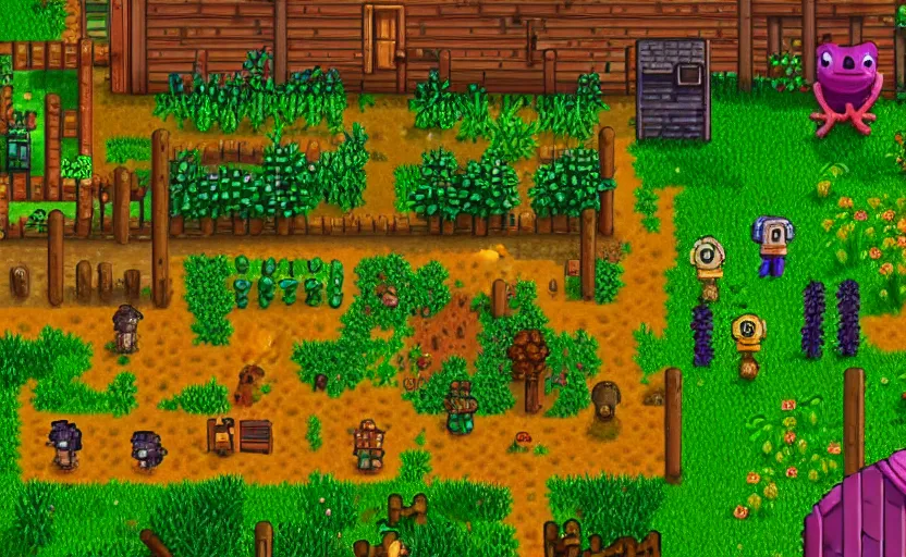Image similar to frogs playing stardew valley, highly detailed, extremely high quality, hd, 4 k, 8 k, professional photographer, 4 0 mp, lifelike, top - rated, award winning, cinematic, realistic, detailed lighting, detailed shadows, sharp, no blur, edited, corrected, trending