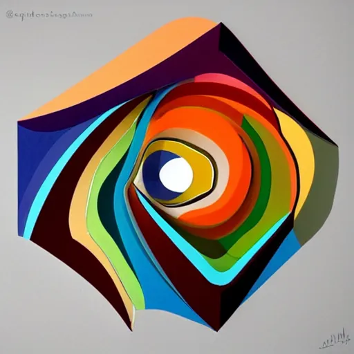 Image similar to exploration of form and shape by Pi-Slices, emotional modern deep colors, trending