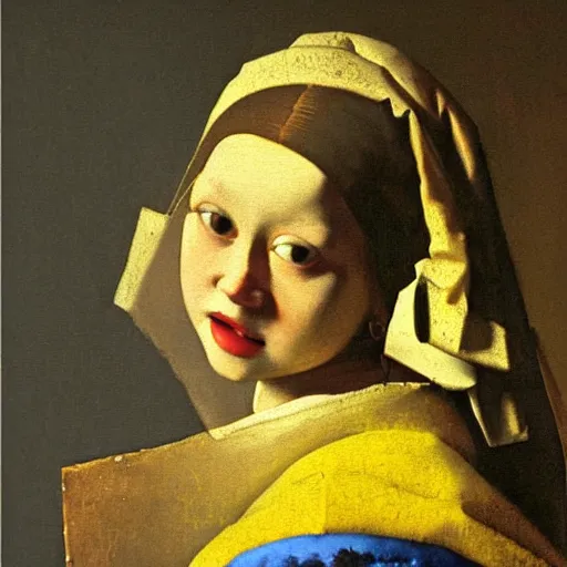 Image similar to high quality high detail painting by johannes vermeer, portrait of a girl in the street, hd, photorealistic lighting