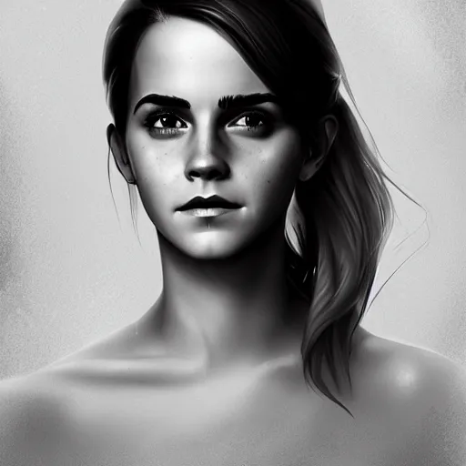 Image similar to Character Portrait of Emma Watson, Charlie Bowater art style, digital, fantasy, portrait,