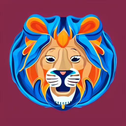 Prompt: a happy lion, whole body, Anthropomorphic, highly detailed, colorful, illustration, smooth and clean vector curves, no jagged lines, vector art, smooth
