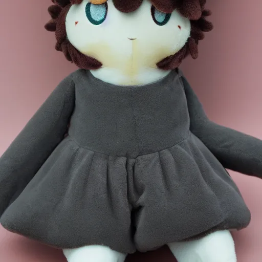 Prompt: cute fumo plush of the quiet girl who knows all the gossip in town