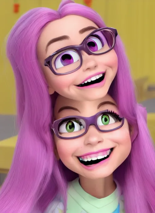 Image similar to portrait of Belle Delphine in the style of Disney Pixar, 3D, 4K