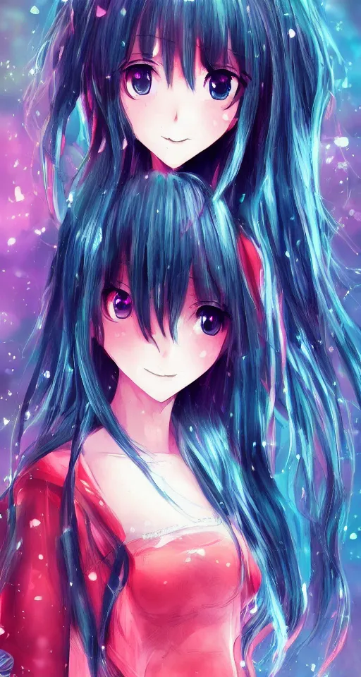 Prompt: a Portrait of a cute anime girl, anime, digital art, cinematic, anime style
