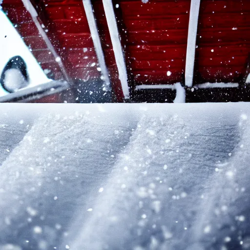 Image similar to snow falling bedroom roof in reverse