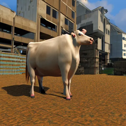Image similar to cow in Garry's mod gm_construct