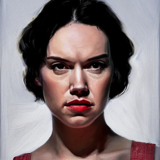 Image similar to portrait of daisy ridley or adam driver by greg ruthkowski