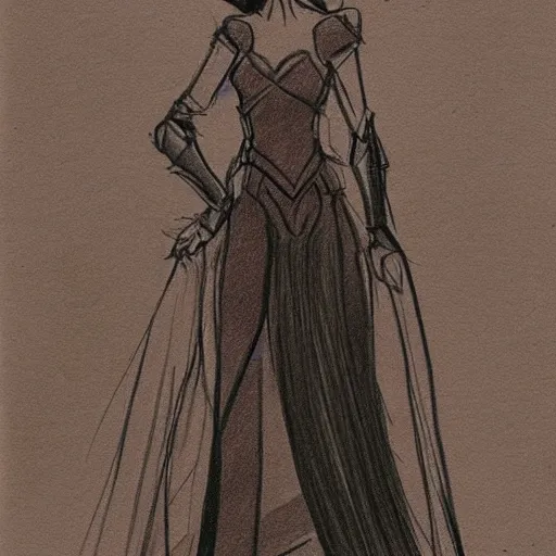 Image similar to milt kahl sketch of victoria justice as princess padme from star wars episode 3